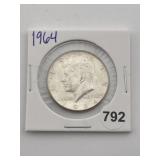 1964 Kennedy Half Dollar Silver Coin