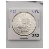 1921 UNC Morgan Silver Dollar Coin
