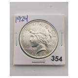 1924 Peace Silver Dollar Coin
