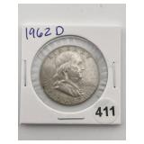 1962 D Franklin Half Dollar Coin