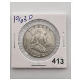 1963 D Franklin Half Dollar Coin