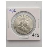 1962 Franklin Half Dollar Coin