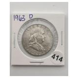 1963 D Franklin Half Dollar Coin