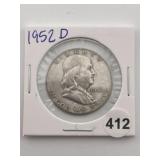 1952 D Franklin Half Dollar Coin