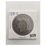 1881 O Morgan Silver Dollar Coin