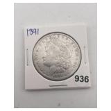 1891 Morgan Silver Dollar Coin