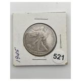 1945 Walking Liberty Half Dollar Silver Coin
