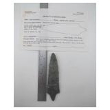 Table Rock Pointed Stem with Perino COA from Haske