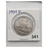 1954 D Franklin Half Dollar Coin