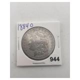 1884 O Morgan Silver Dollar Coin