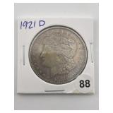 1921 D Morgan Silver Dollar Coin