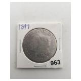 1897 Morgan Silver Dollar Coin