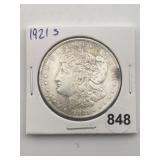 1921 S Morgan Silver Dollar Coin