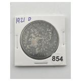 1921 D Morgan Silver Dollar Coin