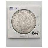 1921 D Morgan Silver Dollar Coin