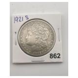 1921 S Morgan Silver Dollar Coin