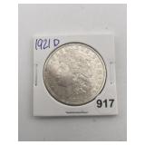 1921 D Morgan Silver Dollar Coin