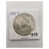 1921 S Morgan Silver Dollar Coin