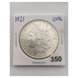 1921 UNC Morgan Silver Dollar Coin