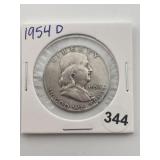 1954 D Franklin Half Dollar Coin