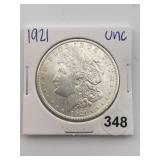 1921 UNC Morgan Silver Dollar Coin