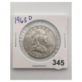 1963 D Franklin Half Dollar Coin