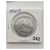 1950 D Franklin Half Dollar Coin