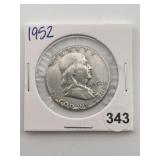 1952 Franklin Half Dollar Coin