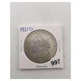 1921 S Morgan Silver Dollar Coin