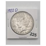 1922 D Peace Silver Dollar Coin