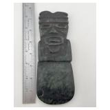 Pre-Columbian Stone Human Effigy Mace broken & glu