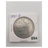 1921 D Morgan Silver Dollar Coin