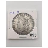1921 D Morgan Silver Dollar Coin
