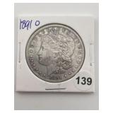 1891 O Morgan Silver Dollar Coin