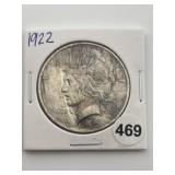 1922 Peace Silver Dollar Coin