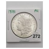 1890 AU Morgan Silver Dollar Coin