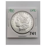 1900 UNC Morgan Silver Dollar Coin