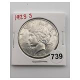 1923 S Peace Silver Dollar Coin
