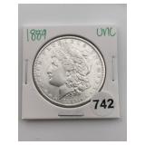 1889 UNC Morgan Silver Dollar Coin