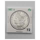1881 O AU Morgan Silver Dollar Coin