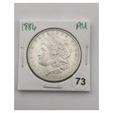 1886 AU Morgan Silver Dollar Coin