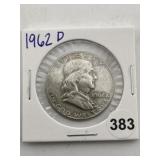 1962 D Franklin Half Dollar Silver Coin