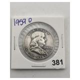 1959 D Franklin Half Dollar Silver Coin