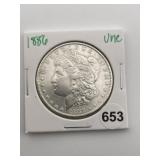 1886 UNC Morgan Silver Dollar Coin