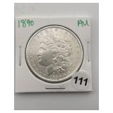 1890 AU Morgan Silver Dollar Coin