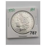1880 AU Morgan Silver Dollar Coin