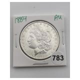 1884 AU Morgan Silver Dollar Coin