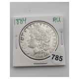 1884 AU Morgan Silver Dollar Coin