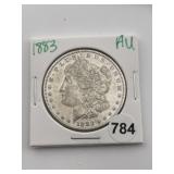 1883 AU Morgan Silver Dollar Coin