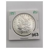 1881 AU Morgan Silver Dollar Coin